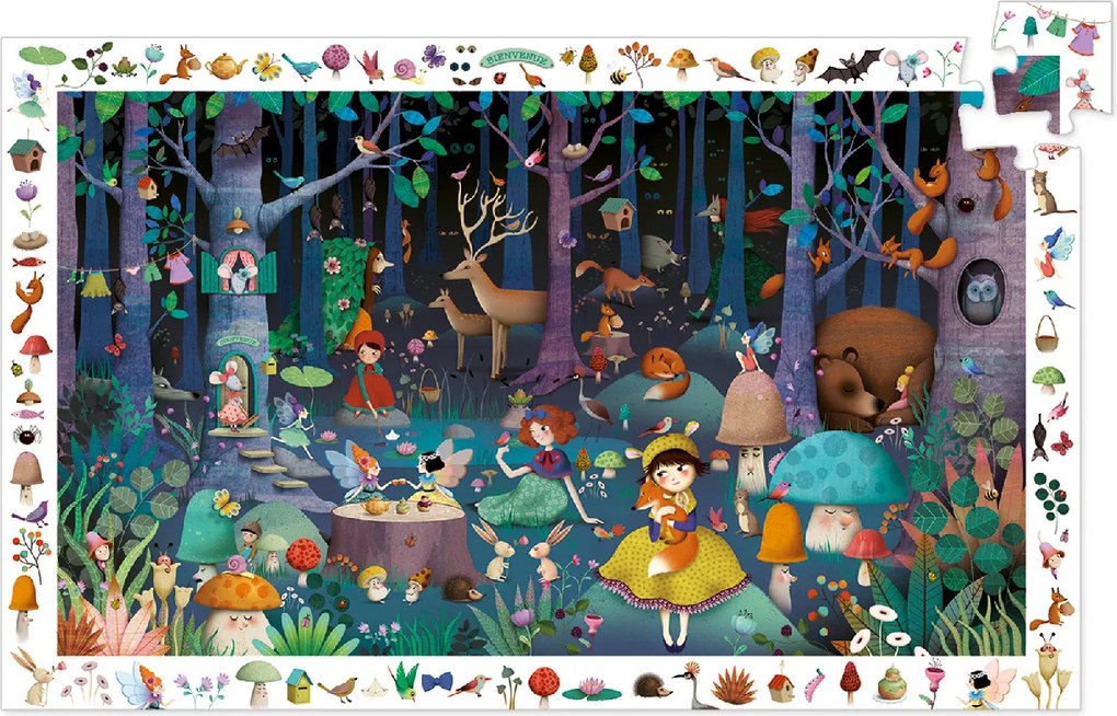 Megfigyeltető puzzle - Elvarázsolt erdő, 100 db-os - Enchanted Forest