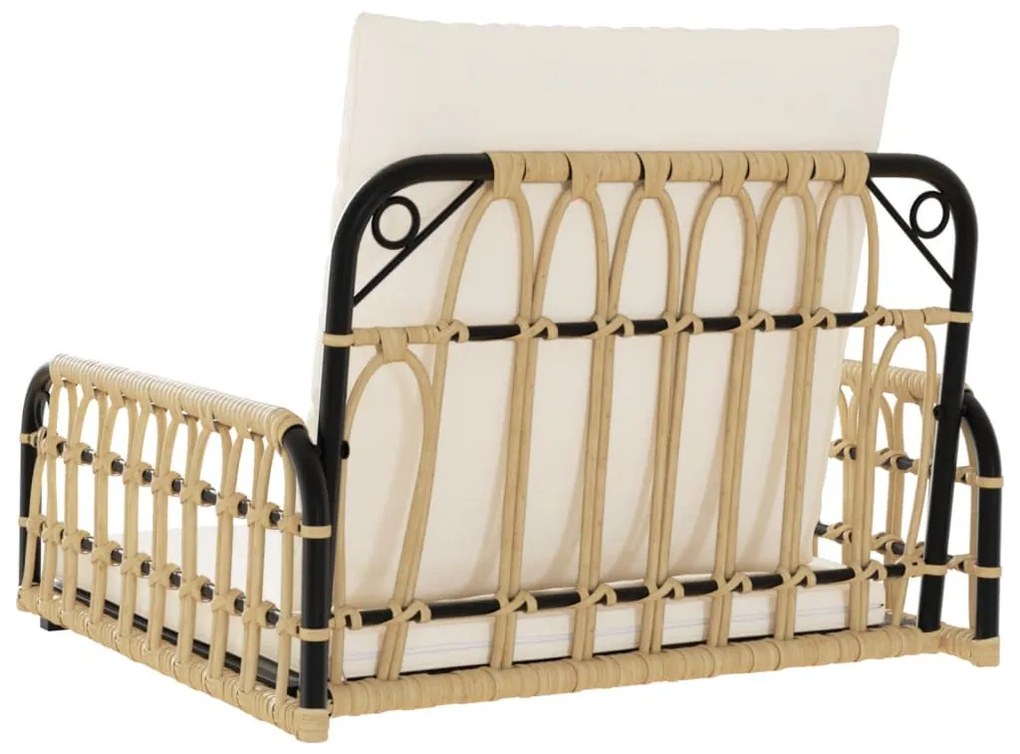 polirattan és acél hintaszék párnákkal 63 x 58 x 39 cm