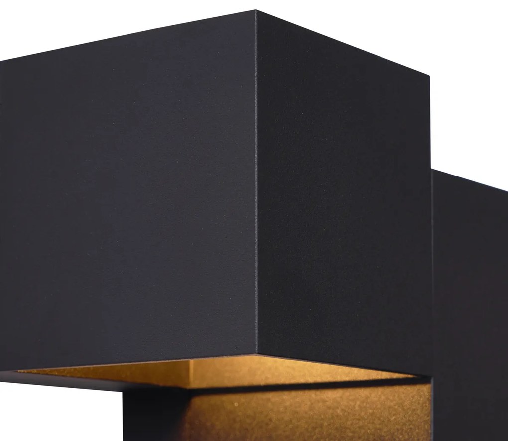 Modern fekete fali lámpa 2 fényforrással - Transfer Double