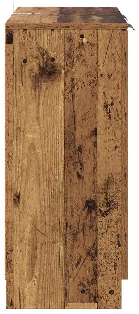 Oldalszekrények fiókkal 2 pcs Öreg fa 60 x 30 x 70 cm Faanyag