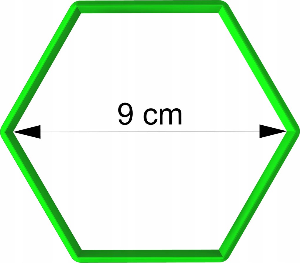 Mézeskalács lyukasztó geometrikus figurák Hexagon Hatszög 9cm
