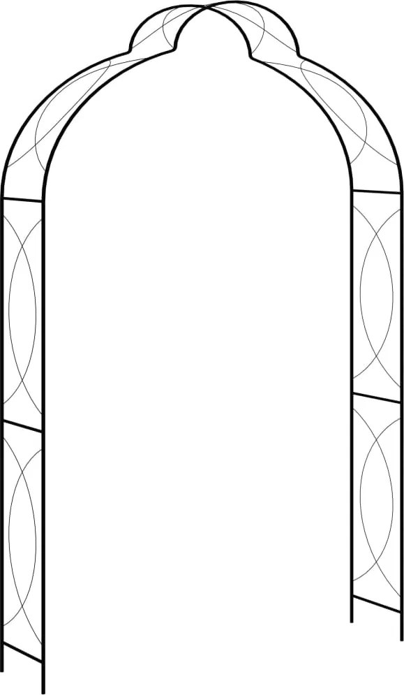 vidaXL fekete vas kerti boltív kapuval 150 x 34 x 240 cm