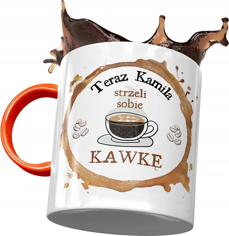 Narancssárga Bögre Kamilla Feleség Ajándék Nyomtatott Fotóval