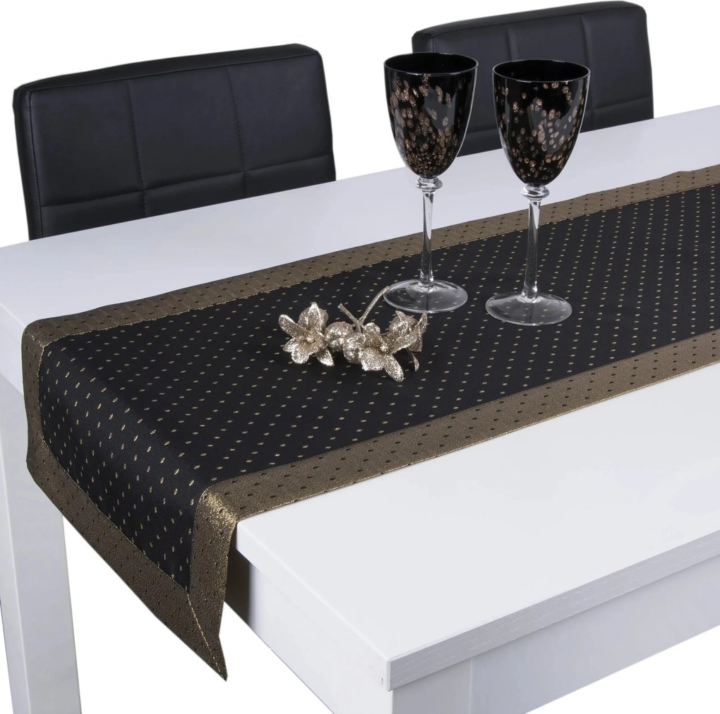 Asztali futófelület Pöttyös Lux 40x160 foltálló öv fekete-arany