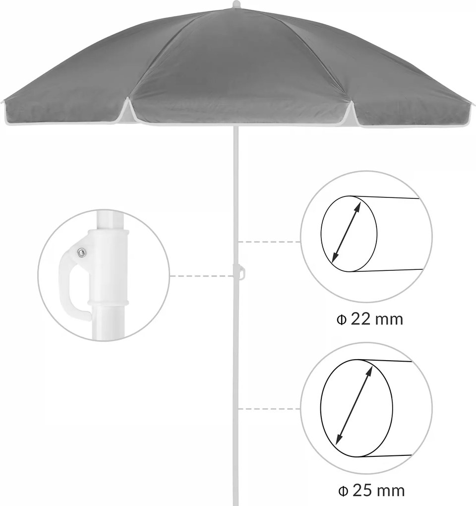 Deuba Napernyő Crete Ø200 cm - antracit