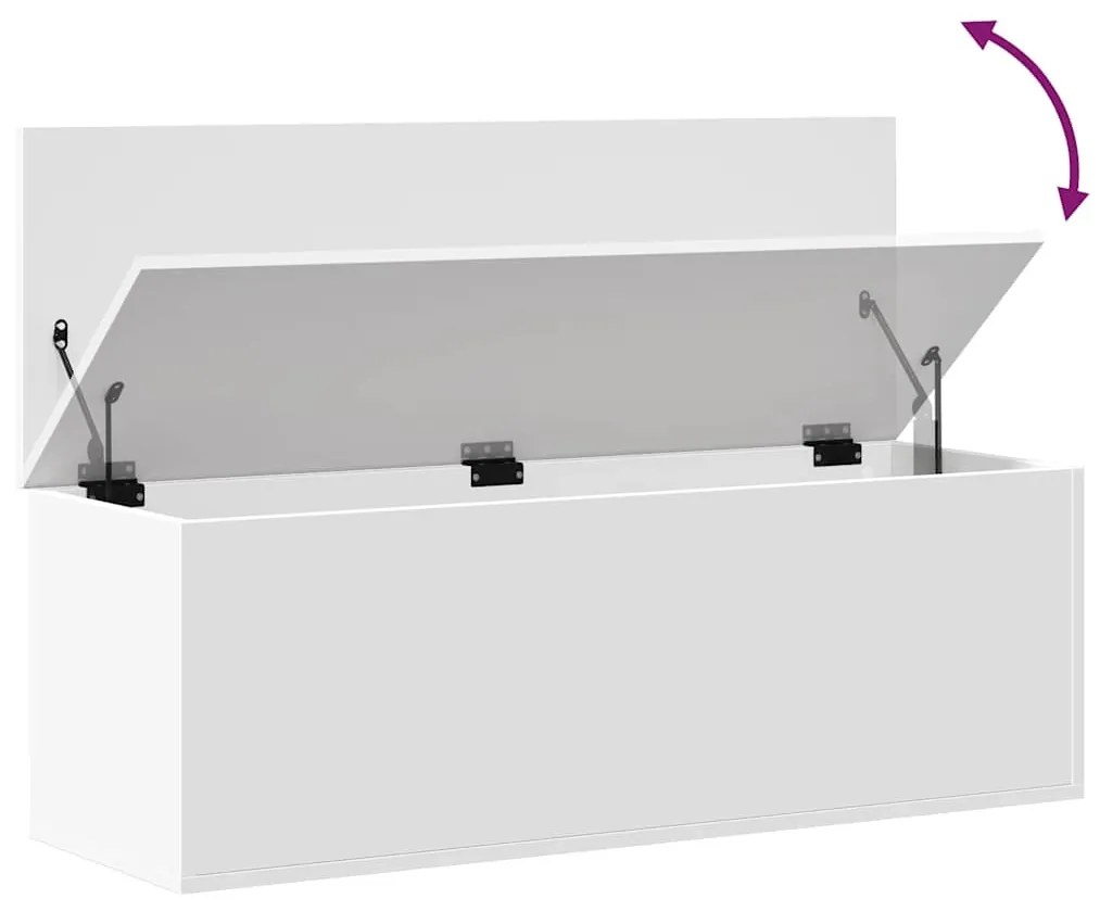 fehér szerelt fa tárolóláda 102 x 35 x 35 cm