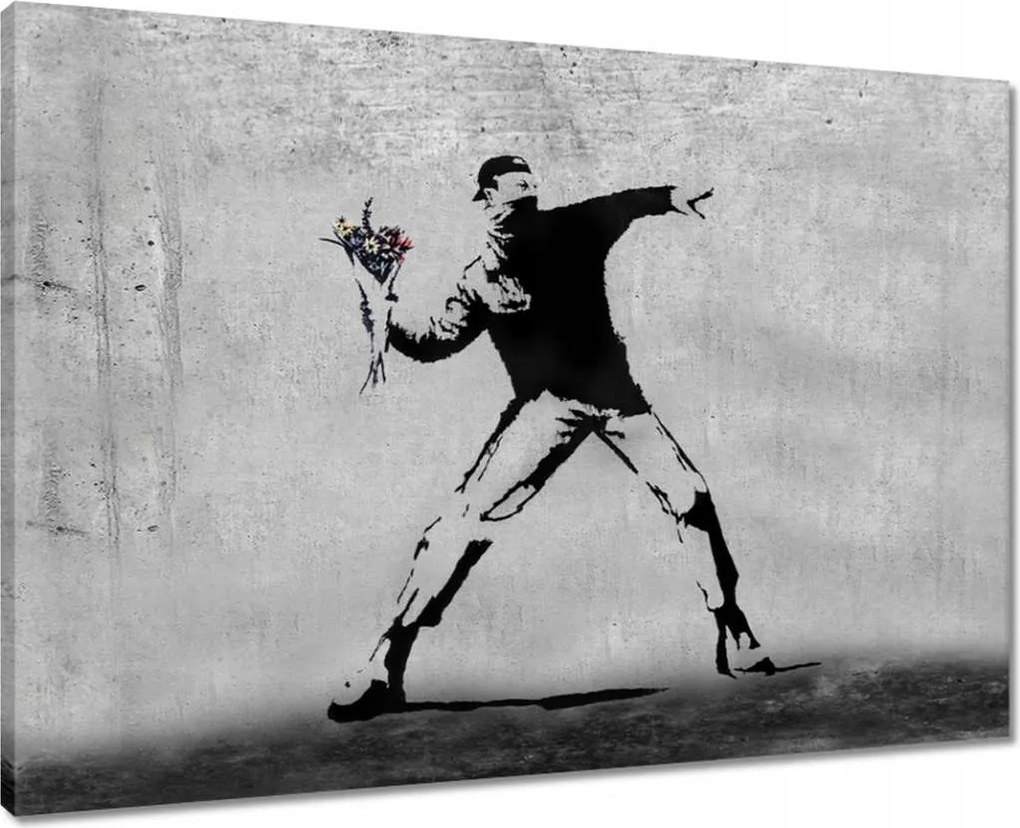 Vászonkép 70x50 Banksy Virágszóró