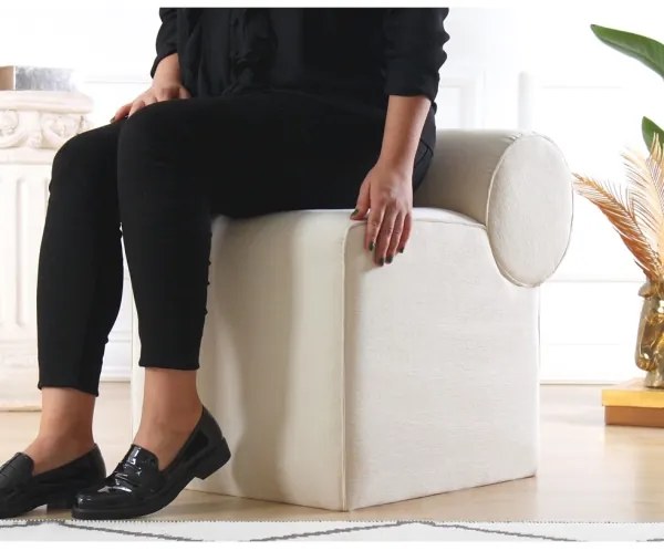 Zsámoly TIKI 47x45 cm krémszínű