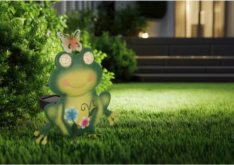 Globo 36332F Solar lámpa, fém, matt zöld, többszínű, matt fekete műanyag, kapcsolóval, AAA 300mAh 1.2V elemmel, IP44, HxSzxM: 215x80x220mm, tartozék: 104x 0.06W 3V LED, 3000K