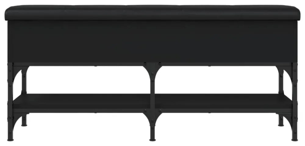 fekete szerelt fa cipőtároló pad 102 x 32 x 45 cm