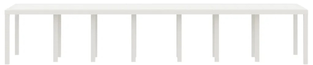 Kerti Asztal Fehér 400x100x73 cm Poli Rattan