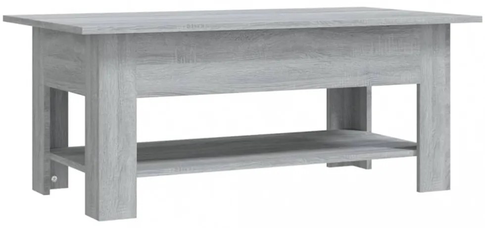 szürke sonoma színű szerelt fa dohányzóasztal 102 x 55 x 42 cm