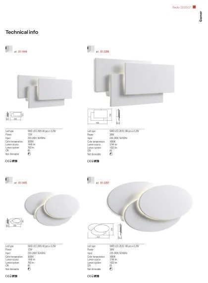 Redo 01-2297 - LED fali lámpa GAMER LED/36W/230V fehér