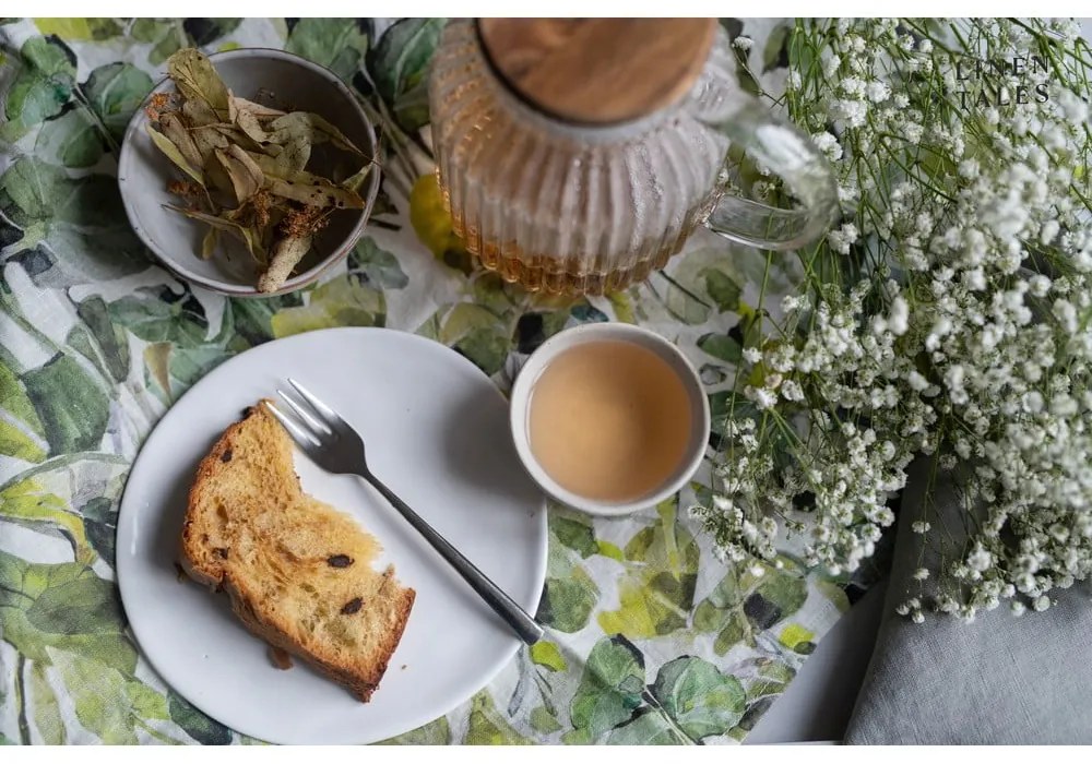 Zöld textil poháralátét szett 4 db-os Lotus – Linen Tales