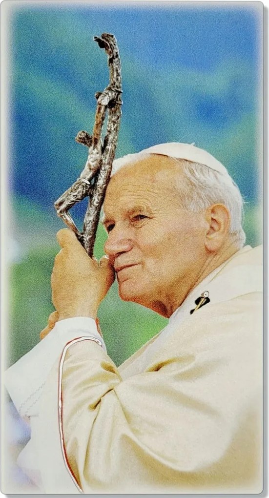 II. János Pál pápa festett képe Méret: 9x18 cm
