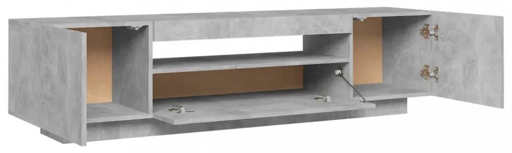 betonszürke TV-szekrény LED-lámpákkal 160 x 35 x 40 cm