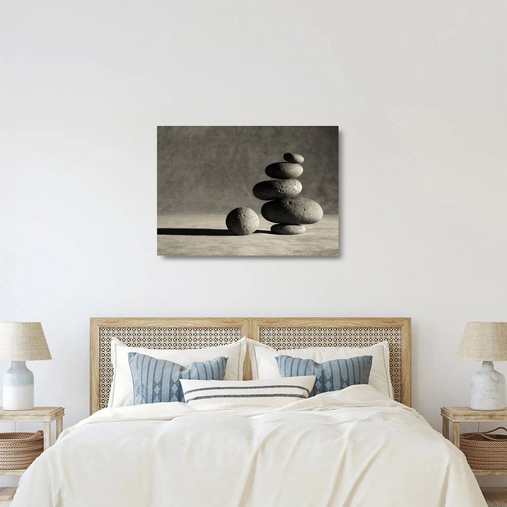 Üveg kép - Szürke kövek (70x50 cm)