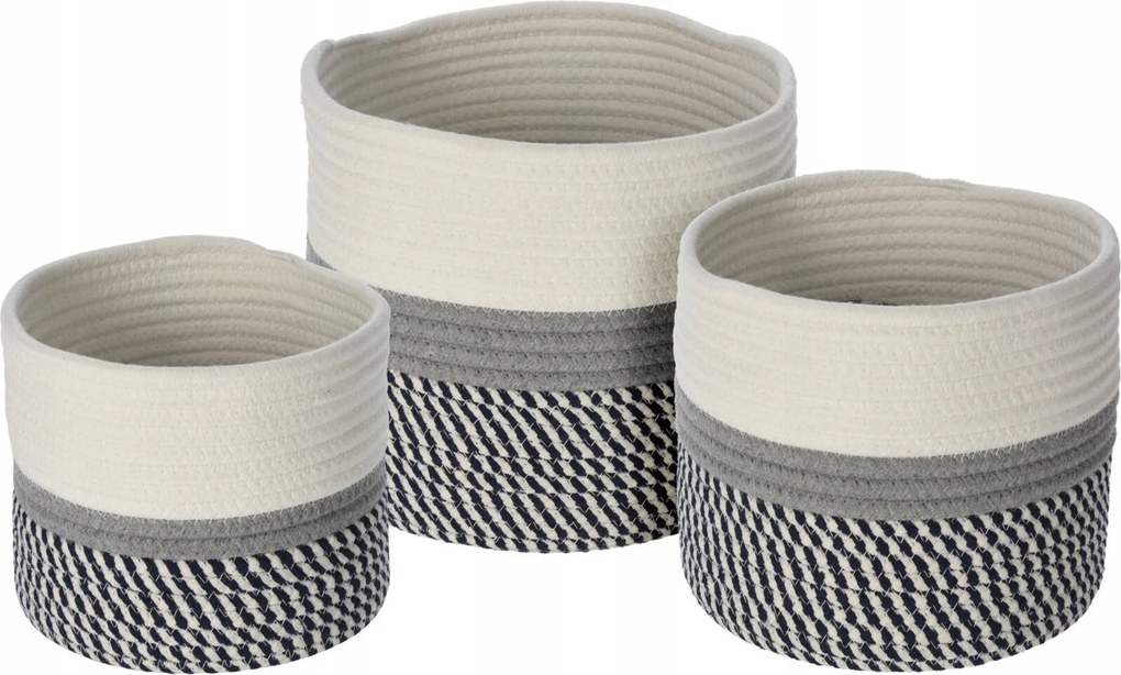 Pamut Kosár Apróságokhoz Fonott stílusos x3