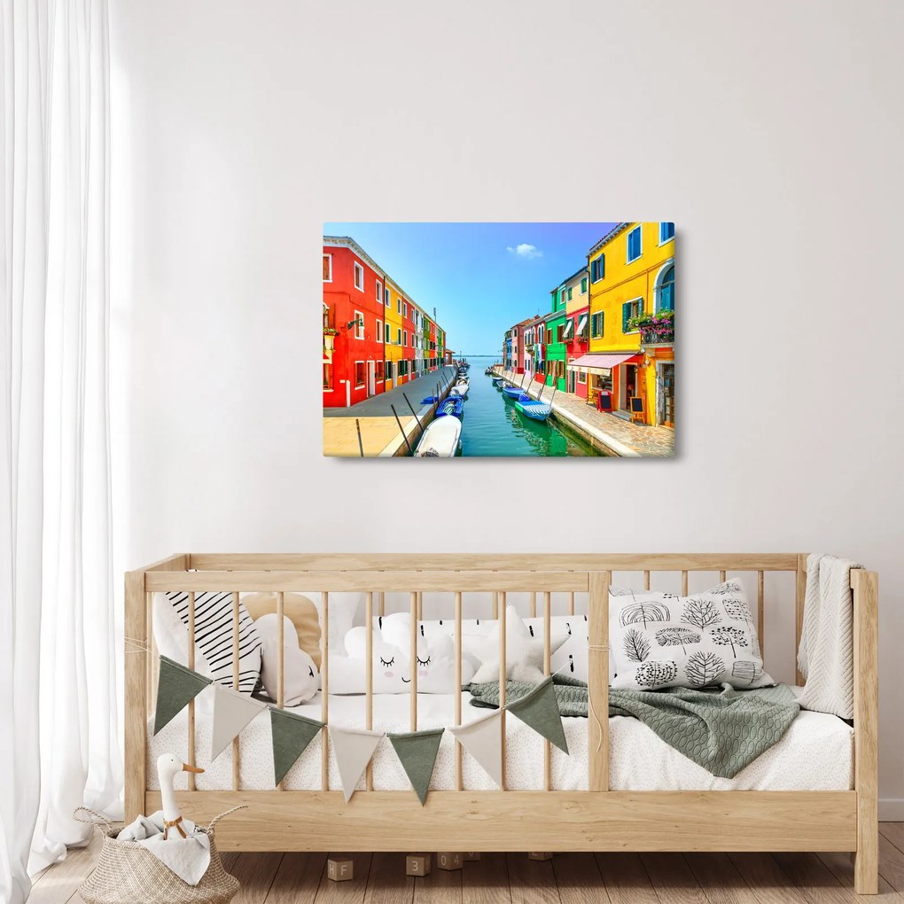 Kép - Burano sziget, Velence, Olaszország (90x60 cm)