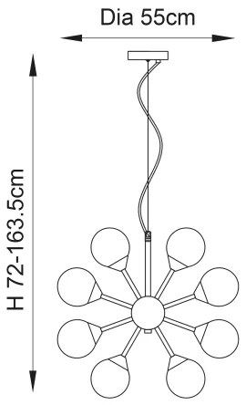 Endon 76499 - OSCAR kábeles csillár 28xG9/18W/230V aranyszínű