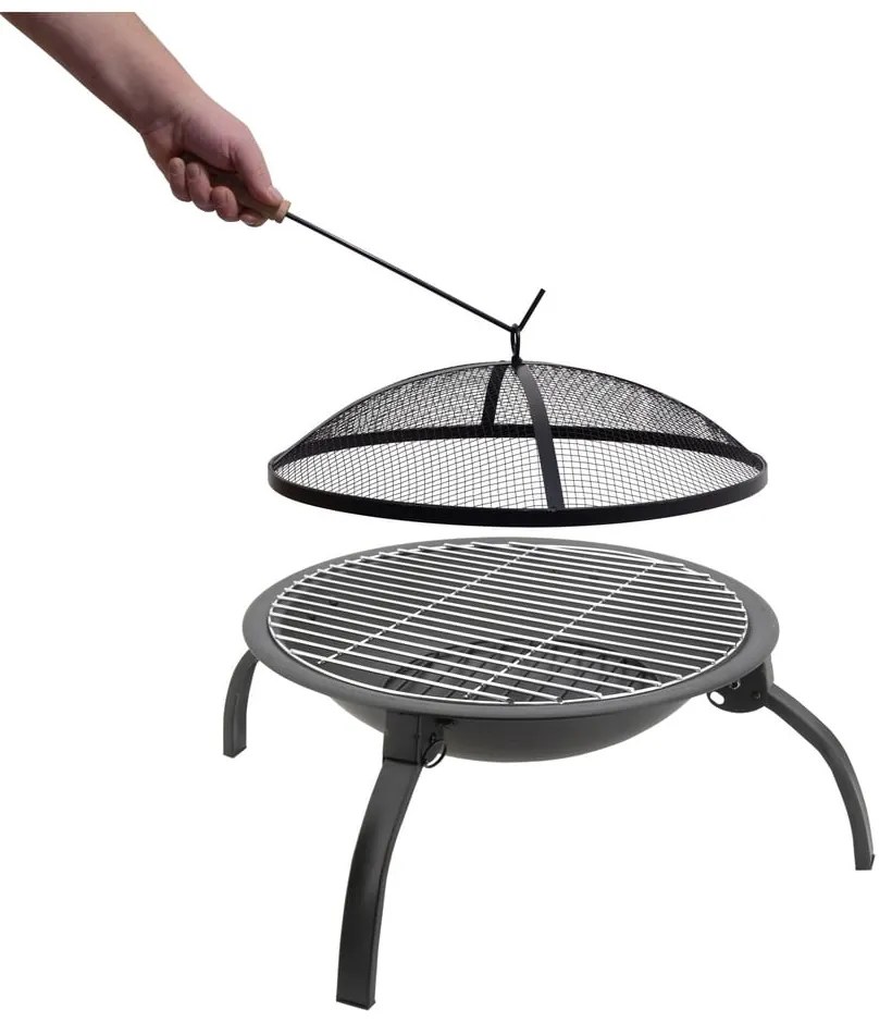 Vesuv tűzrakó hely grillráccsal és fedéllel, ø 48 cm - Cattara