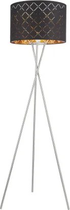 Globo 15229S1 Állólámpa textil, fekete-arany, kábel 1,8 m, Schalter, ø: 620, H:1580, exkl. 1xE27 60W 230V