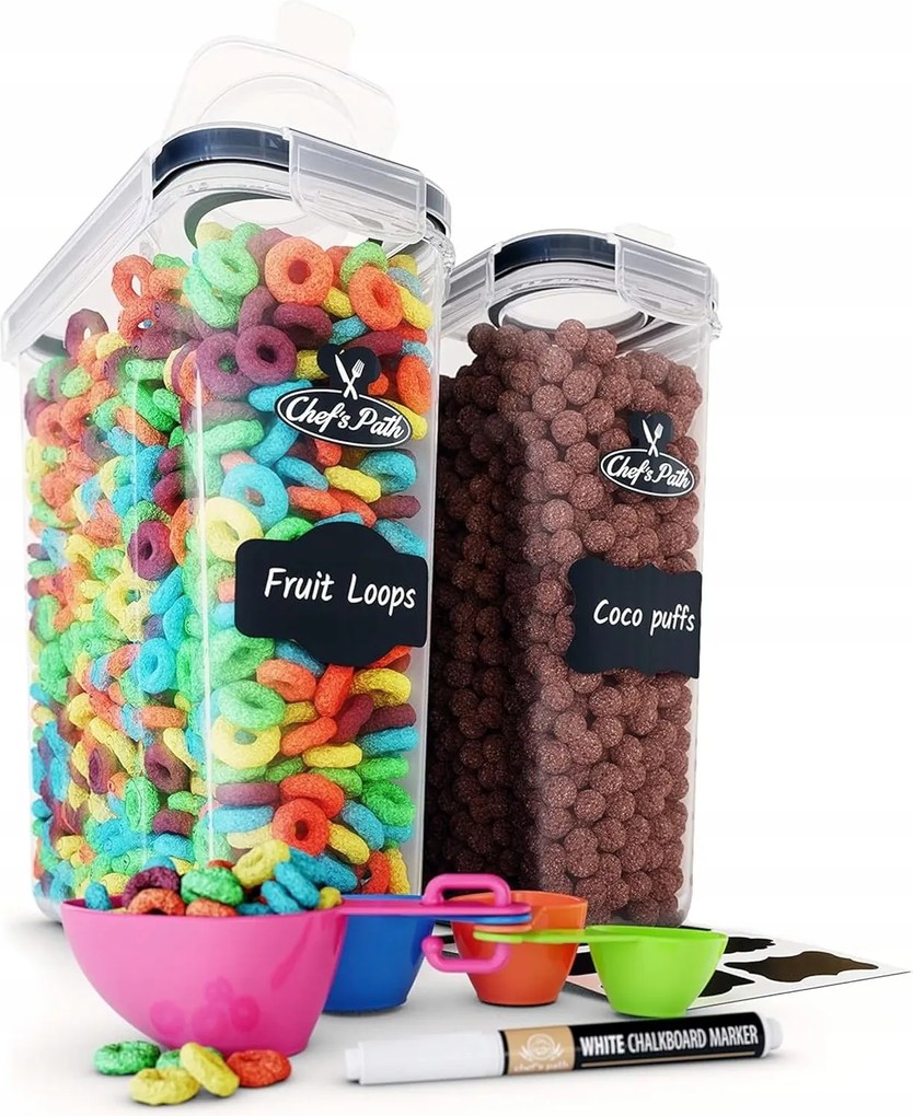 2X XXL 6L-es ételtároló doboz Pehely Mérőpohár Ajándékdoboz szett