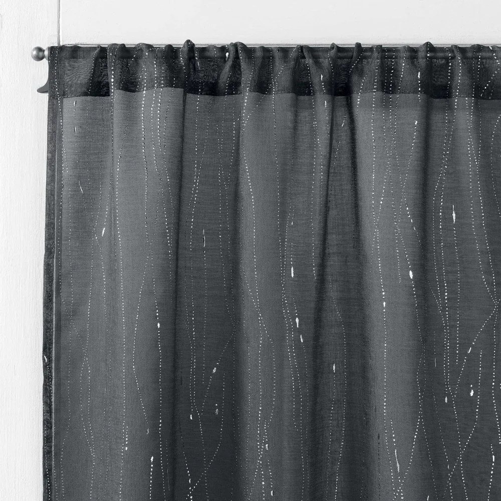 Antracitszürke átlátszó függöny szett 2 db-os 70x200 cm Filiane – douceur d'intérieur