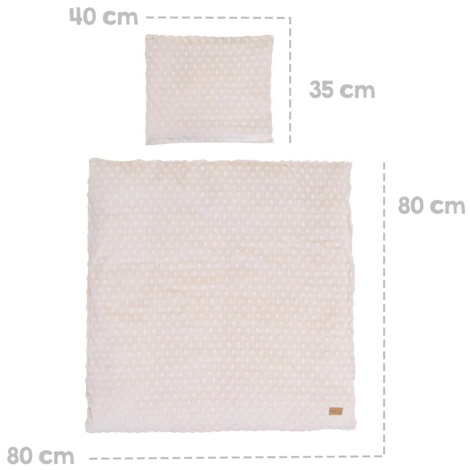 Bézs pamutkeverék gyerek ágyneműhuzat babaágyhoz 80x80 cm Frosty Almond – Roba