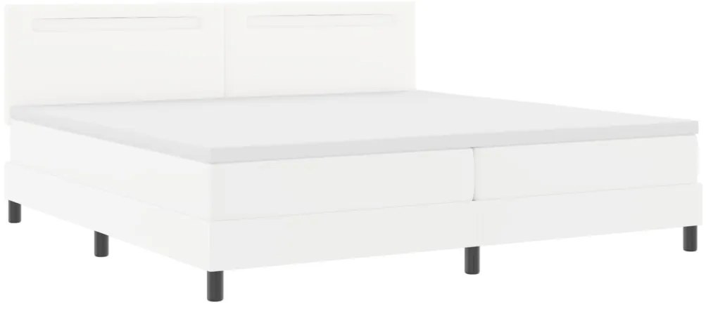 Ágykeret matraccal matracmal Fehér 200 x 200 cm Műbőr