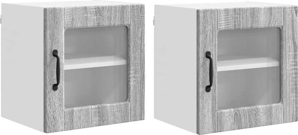 vidaXL Konyhaszekrény 2 pcs Szürke Sonoma 40 x 31 x 40 cm Faanyag