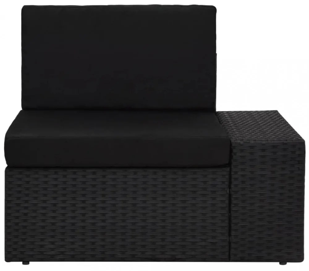 10 részes fekete polyrattan kerti ülőgarnitúra