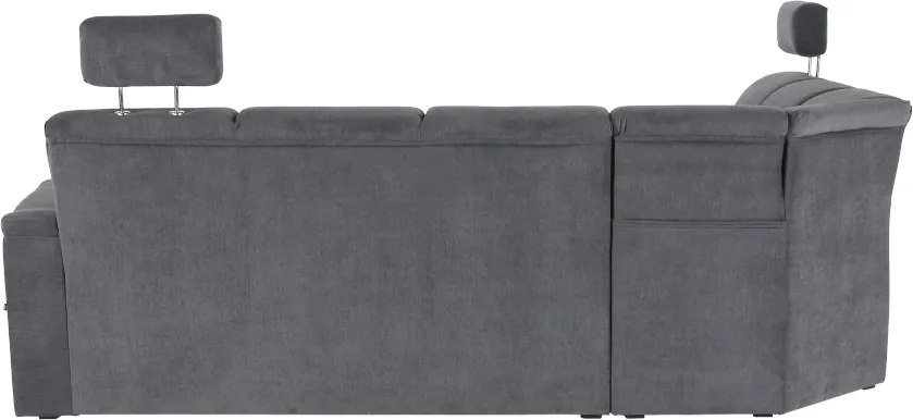 Kinyitható ülőgarnitúra, szürke szövet, jobbos, SANTIAGO