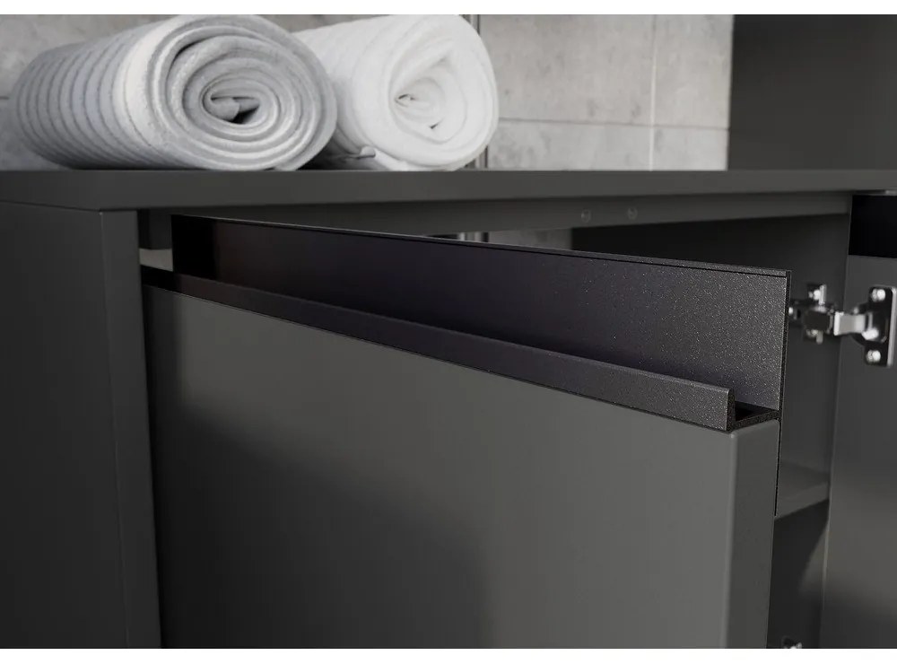 Antracitszürke mosdó alatti szekrény 63x55 cm Lemont – Germania