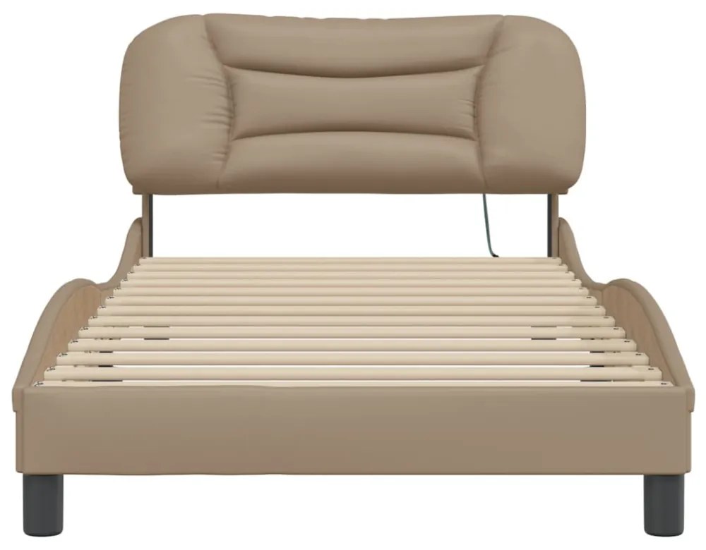 cappuccino színű ágykeret LED-ekkel matrac nélkül Hvar 100 x 200 cm