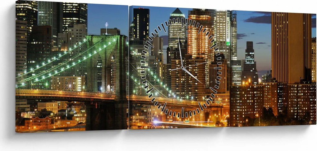 Kép - Híd New Yorkkal (órával) (90x30 cm)