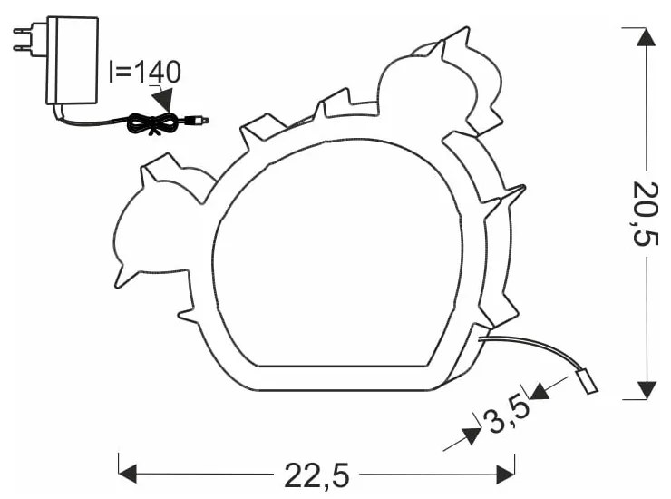Zöld gyerek éjjelilámpa Cactus – Candellux Lighting