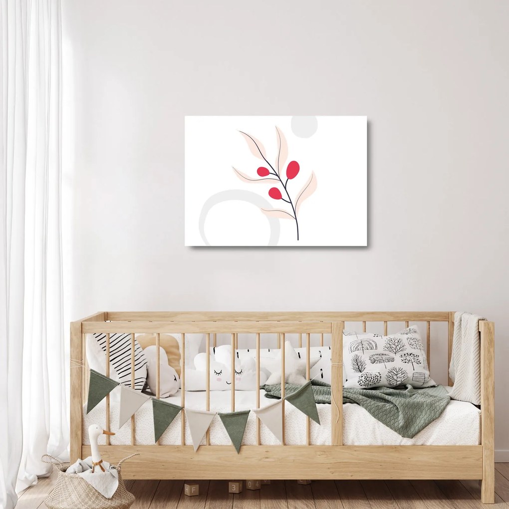 Üveg kép - Rózsaszín virágos absztrakció N⁰3 (70x50 cm)