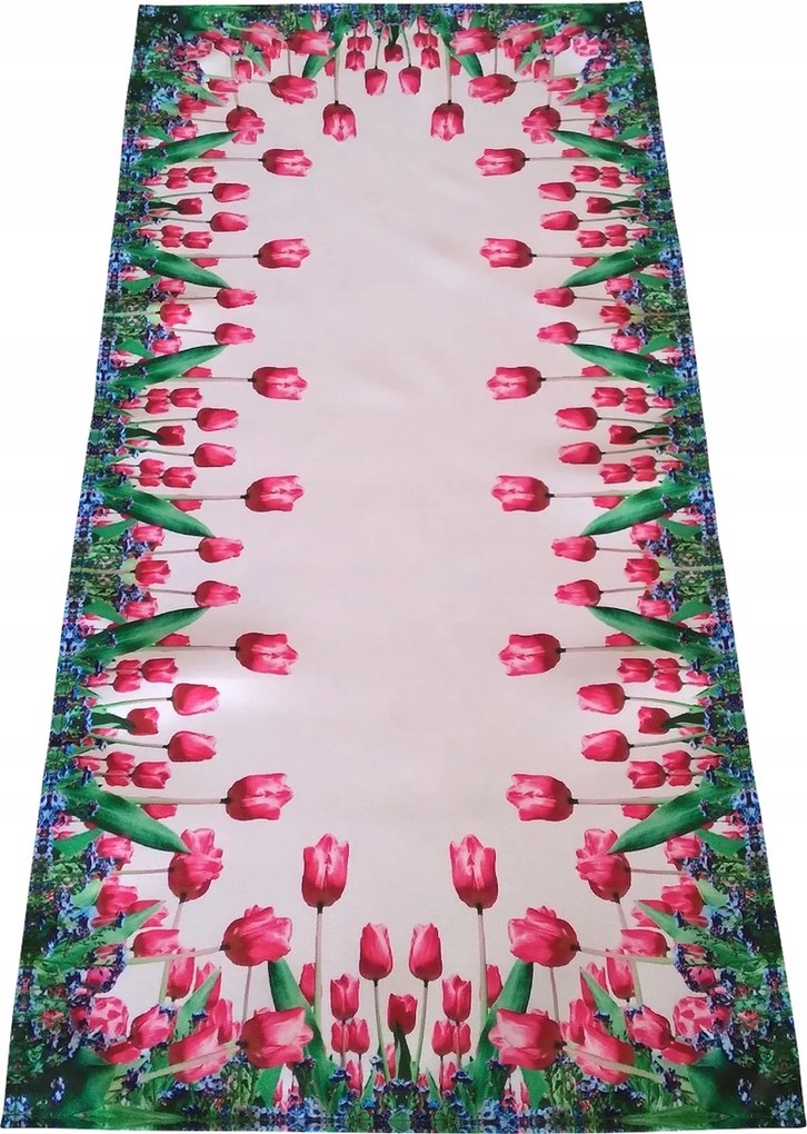 Nyomott Mintás Futófelület 50x100 Téglalap Alakú Virágok