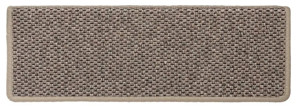 15 db szizál hatású sötét bézsszínű lépcsőszőnyeg 65x21x4 cm