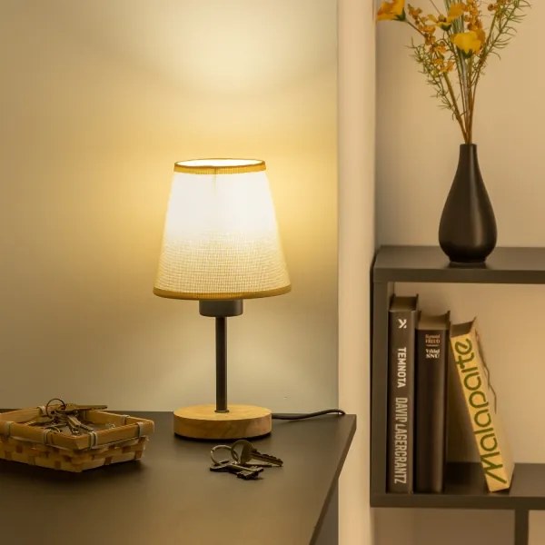 Brilagi - Asztali lámpa NUBILA WOOD 1xE27/25W/230V tölgy/világosbarna