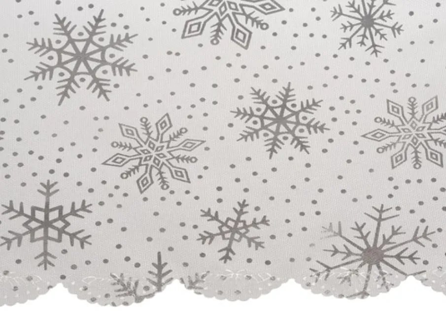 Karácsonyi abrosz SILVER STAR 140x220 cm, fehér