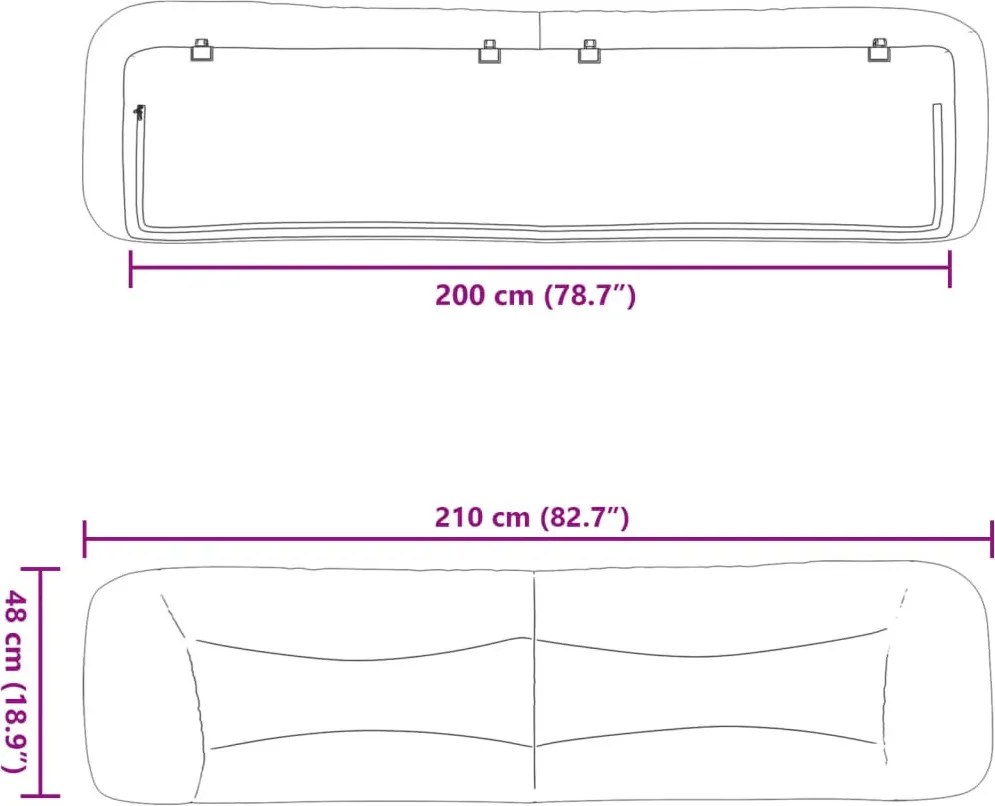barna műbőr fejtámla párna Hvar 200 cm