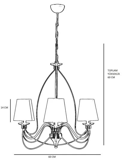 Láncos csillár CLASSIC 3xE14/40W/230V bronz/bézs