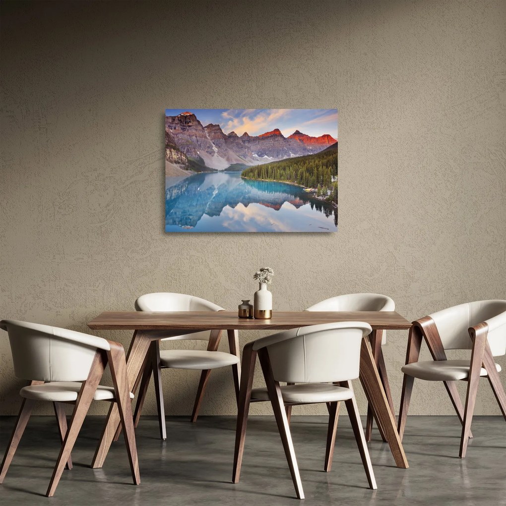 Kép - kanadai hegyi táj (üvegen) (70x50 cm)