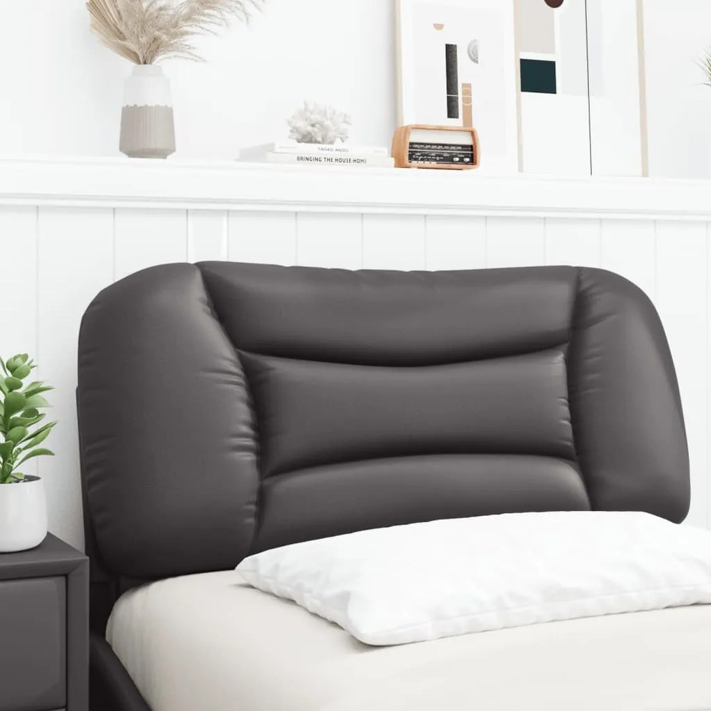 szürke műbőr fejtámla párna 90 cm