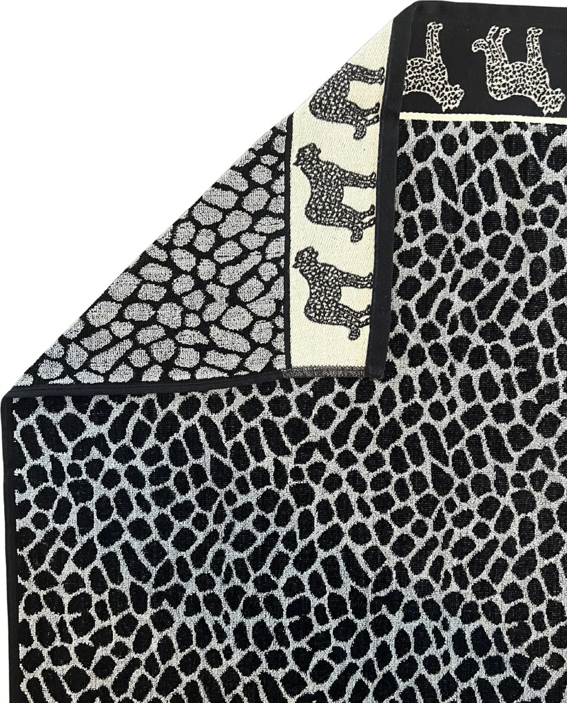 AFRIKA Strandtörölköző szürke leopárd 165x90cm