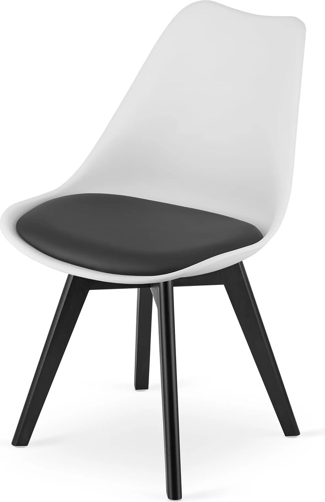 AKCIÓ Fehér-fekete BALI MARK szék fekete lábakkal II. osztály