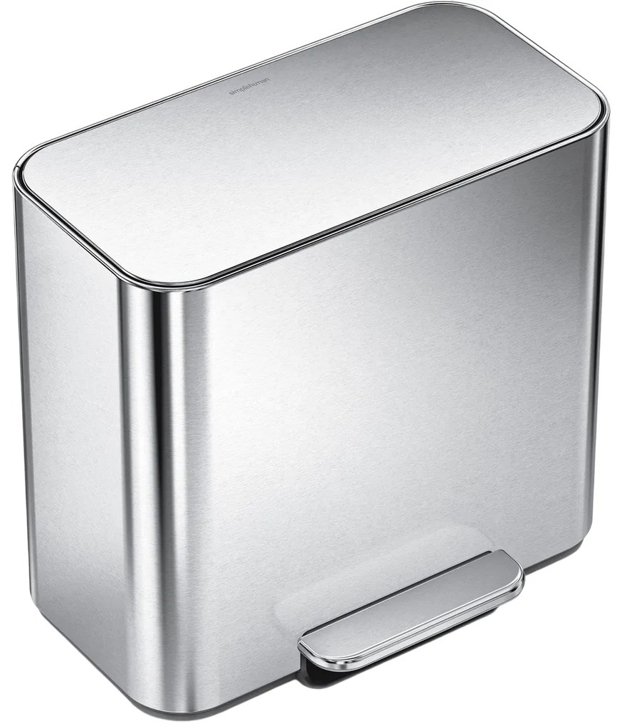 Simplehuman Mini pedálos szemetes szelektív hulladékgyűjtő 15 l, rozsdamentes acél