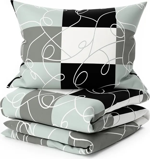 Pamut ágynemű SQUARES BLEND szürke Ágyneműhuzat mérete: 70 x 90 cm | 140 x 200 cm